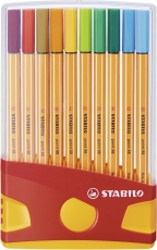 Fineliner point 88® Etui ColorParade - 20er Tischset in rot/orange- mit 20 verschiedenen Farben