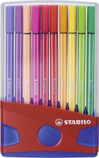 Premium-Filzstift - Pen 68 ColorParade - 20er Tischset in rot/blau - mit 20 verschiedenen Farben