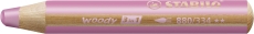 Buntstift, Wasserfarbe & Wachsmalkreide - woody 3 in 1 - Einzelstift - pink