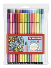 Premium-Filzstift - Pen 68 - 30er Pack - mit verschiedenen Farben inklusive 6 Neonfarben