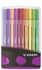 Premium-Filzstift - Pen 68 ColorParade - 20er Tischset in anthrazit/pink - mit 20 verschiedenen Farben