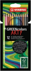 Umweltfreundlicher Buntstift - GREENcolors - ARTY - 12er Pack - mit 12 verschiedenen Farben