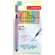 Premium-Filzstift - Pen 68 Pastellove - 12er Kartonetui