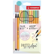 Filzstift / Fineliner Pen68/Point88 Pastellove - 12er Kartonetui