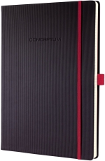 Notizbuch Conceptum Red Edition - ca. A4, kariert, schwarz, Hardcover