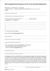 Wohnungsgeberbescheinigung nach § 19 Bundesmeldegesetz (BMG), 2 Seiten, DIN A4