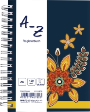 Notizbuch Orient Flowers - A6, liniert, 48 Blatt, Register A-Z