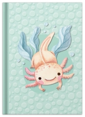 Notizbuch Axolotl - A5, Hardcover, 96 Blatt, kariert