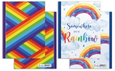 Notizbuch Rainbow - A4, blanko, 96 Blatt, sortiert