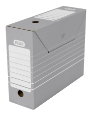Archivbox tric - A4 und Registratur, ohne Reiter, grau/weiß
