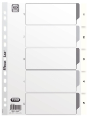 Zahlenregister - PP-Folie, 1 - 5, A4, 5 Blatt