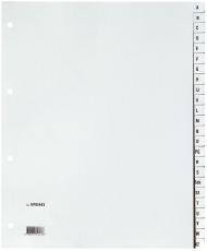 Register - A - Z, PP, ohne Index, A4 Überbreite, 24 Blatt, grau