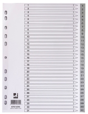 Zahlenregister - 1 - 31, PP, A4, 31 Blatt + Indexblatt, grau