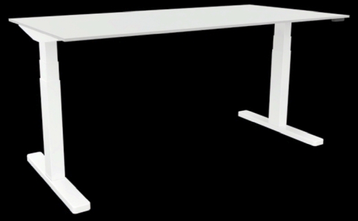 Schreibtisch elektrisch höhenverstellbar, 160x80cm, grau/weiß