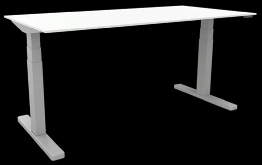 Schreibtisch elektrisch höhenverstellbar, 160x80cm, grau/silber