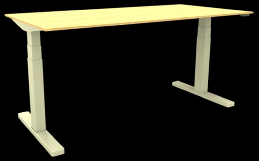 Schreibtisch elektrisch höhenverstellbar, 160x80cm, eiche/silber
