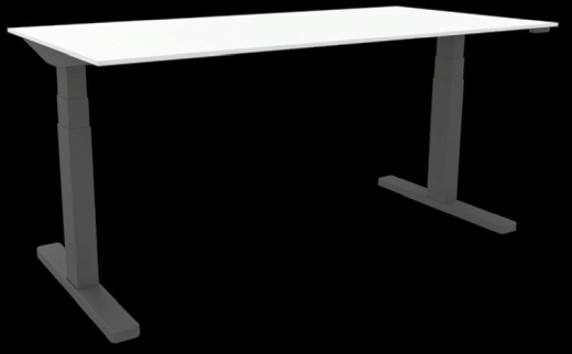 Schreibtisch elektrisch höhenverstellbar, 160x80cm, grau/schwarz