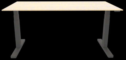 Schreibtisch elektrisch höhenverstellbar, 160x80cm, ahorn/schwarz