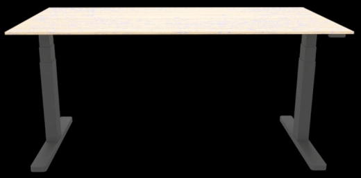 Schreibtisch elektrisch höhenverstellbar, 160x80cm, eiche/schwarz