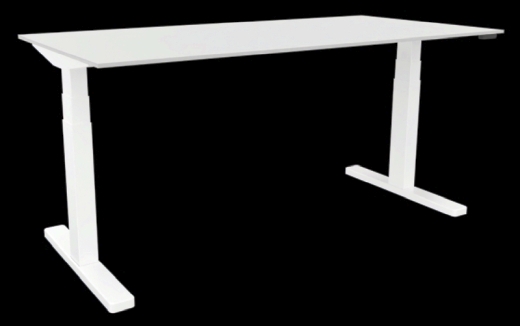 Schreibtisch elektrisch höhenverstellbar, 180x80cm, grau/weiß
