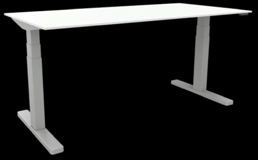 Schreibtisch elektrisch höhenverstellbar, 180x80cm, grau/silber