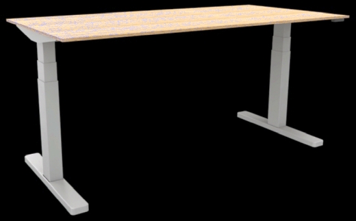 Schreibtisch elektrisch höhenverstellbar, 180x80cm, eiche/silber