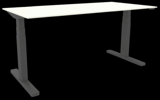 Schreibtisch elektrisch höhenverstellbar, 180x80cm, weiß/schwarz