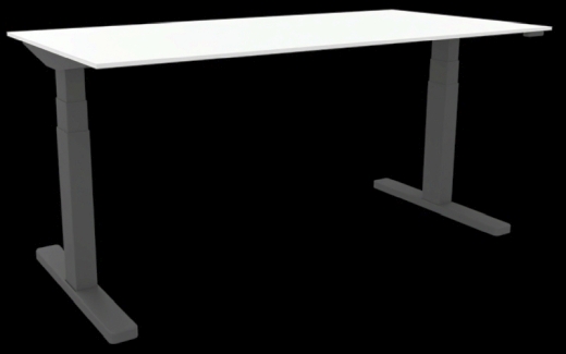 Schreibtisch elektrisch höhenverstellbar, 180x80cm, grau/schwarz