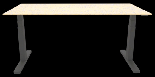 Schreibtisch elektrisch höhenverstellbar, 180x80cm, ahorn/schwarz