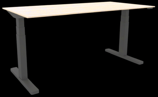 Schreibtisch elektrisch höhenverstellbar, 180x80cm, eiche/schwarz