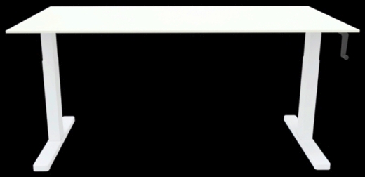 Schreibtisch manuell höhenverstellbar, 160x80cm, weiß/weiß
