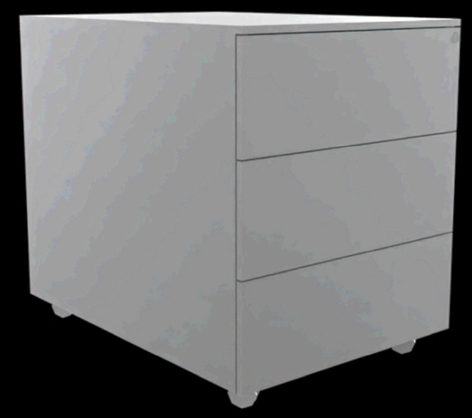 Rollcontainer 3 Laden, Stahl, schwarz