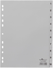Zahlenregister - PP, 1 - 10, grau, A4, 10 Blatt