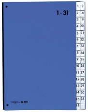 Pultordner Color-Einband - Tabe 1 - 31, 32 Fächer, blau