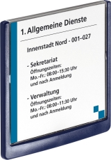 Türschild CLICK SIGN, Rahmen dunkelblau, 149 x 148,5 mm, transparent