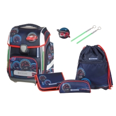 Schultaschenset Ergolite - 6tlg. Car Race dark blue