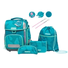 Schultaschenset Ergolite - 9tlg. Aqua Love aqua blue