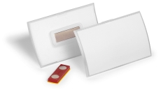 Namensschild Magnet - 90 x 54 mm, Kunststoff, transparent, 10 Stück