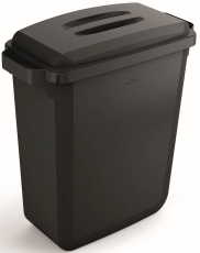 Abfallbehälter DURABIN ECO 60L + Deckel - schwarz, recycelt