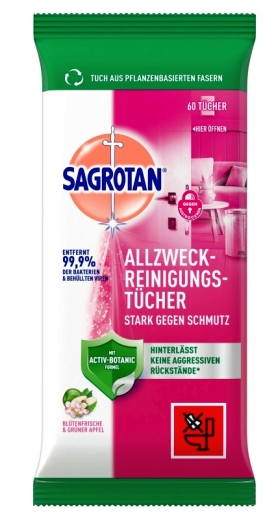 Reinigungstuch Blütenfrische & Grüner Apfel - 60 Stück