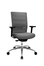 Drehstuhl SITNESS AIRWORK mit Armlehnen, aluminium/grau