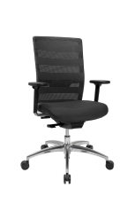 Drehstuhl SITNESS AIRWORK mit Armlehnen, aluminium/schwarz