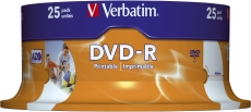 DVD-R - 4.7GB/120Min, 16-fach/Spindel, bedruckbar, Packung mit 25 Stück