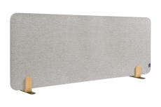 ELEMENTS Tischtrennwand akustik Pinboard - 60 x 160 cm, grau, Halterungen