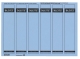 1686 PC-beschriftbare Rückenschilder - Papier, kurz/schmal, 150 Stück, blau