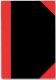 Kladde - A6, kariert, Hardcover, schwarz/rot, 192 Seiten