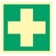 Erste Hilfe, ISO 7010, Folie langnachleuchtend, 14,8x14,8 cm