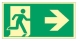 Notausgang rechts Pfeil rechts, ISO 7010, Kunststoff langnachleuchtend, 29,7x14,8 cm