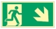 Notausgang rechts abwärts, ISO 7010, Kunststoff langnachleuchtend, 29,7x14,8 cm