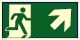 Notausgang rechts aufwärts, ISO 7010, Folie, nachleucht., 160-mcd, 297x148 mm